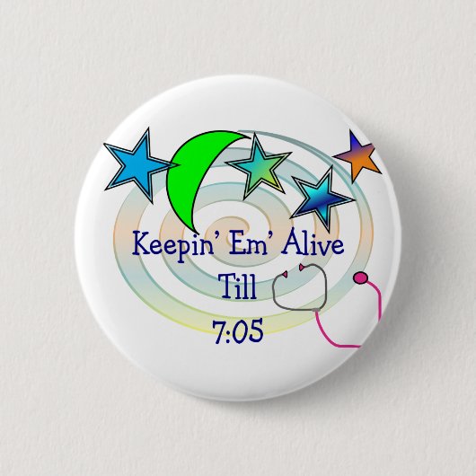 おもしろいなナースのTシャツおよびギフト 缶バッジ (正面)