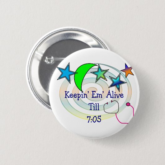 おもしろいなナースのTシャツおよびギフト 缶バッジ (正面&裏面)