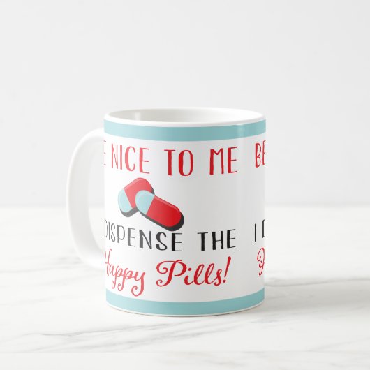 おもしろいなナースまたはMedical博士の丸薬マグ コーヒーマグカップ (正面左)