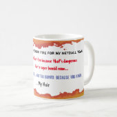 おもしろいなネットボールのチーム引用文のコーヒー・マグ コーヒーマグカップ (正面右)