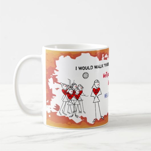 おもしろいなネットボールのチーム引用文のコーヒー・マグ コーヒーマグカップ (左)