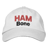 おもしろいなノベルティのゴルフスポーツのギアのハムの骨 刺繍入りキャップ (正面)