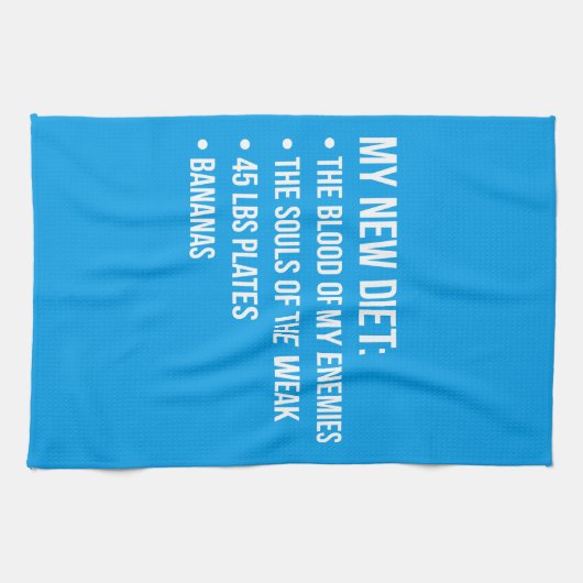 おもしろいなノベルティのトレーニングのユーモア-私の新しいダイエット-体育館 キッチンタオル (横)