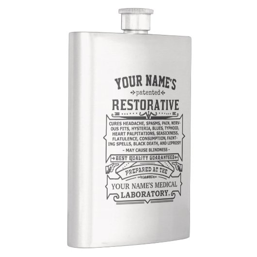 おもしろいなノベルティのパーソナライズな万能薬のヴィンテージ フラスク (右)