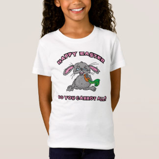 おもしろいなハッピーイースターのバニーの子供 Tシャツ