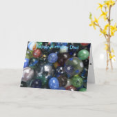 おもしろいなハッピーバースデーのパパはカードに大理石模様をつけます カード (黄色い花)