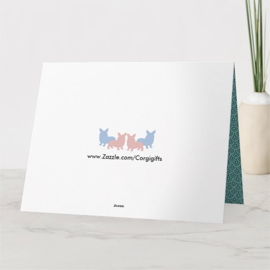 おもしろいなハッピーバースデーの三色のコーギー カード (裏面)