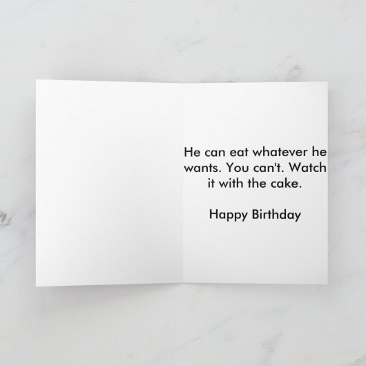 おもしろいなハッピーバースデーの挨拶状のケーキのベビー カード (内部)