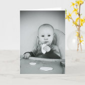 おもしろいなハッピーバースデーの挨拶状のケーキのベビー カード (黄色い花)