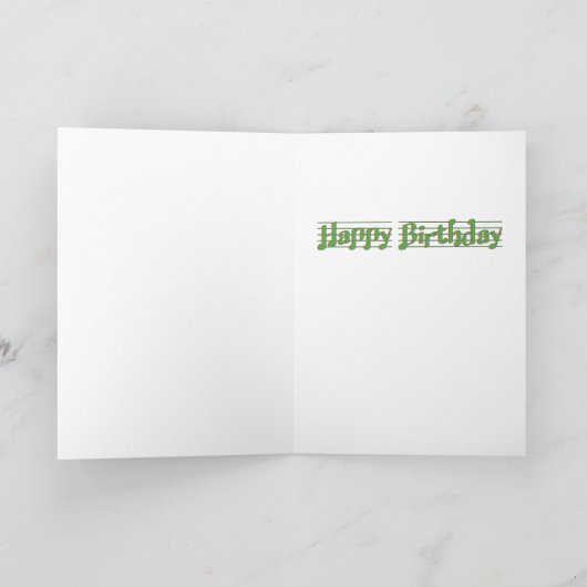 おもしろいなハッピーバースデー音楽テーマの不足分の詩 カード (内部)