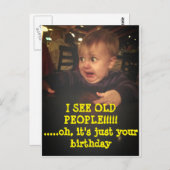 おもしろいなハッピーバースデー ポストカード (正面/裏面)