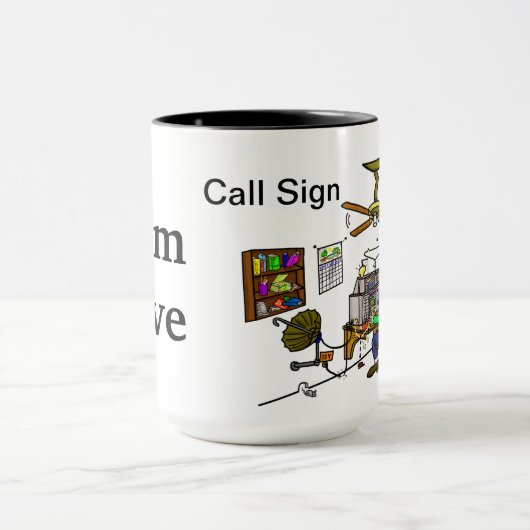 おもしろいなハムの洞窟のアマチュア無線のマグはそれをカスタマイズ! マグカップ (中央)