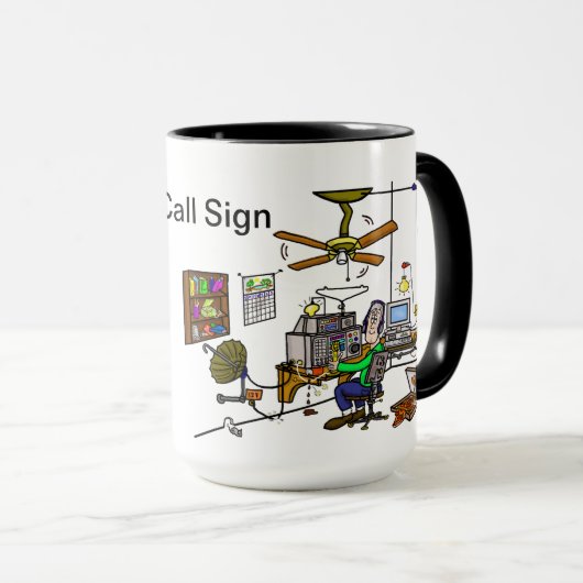 おもしろいなハムの洞窟のアマチュア無線のマグはそれをカスタマイズ! マグカップ (正面右)