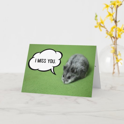 おもしろいなハムスターの挨拶状を恋しく思って下さい カード (黄色い花)