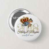 おもしろいなハリーおよびMeghanは私を王室のな結婚式招待されました 缶バッジ (正面&裏面)