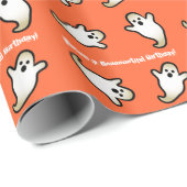おもしろいなハロウィンの誕生日の幽霊 ラッピングペーパー (ロールコーナー)