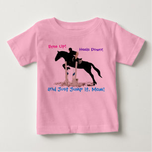 おもしろいなハンターまたはジャンパーの乗馬の馬の子供のワイシャツ ベビーTシャツ