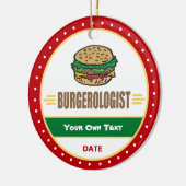おもしろいなハンバーガーのチーズバーガー セラミックオーナメント (左)