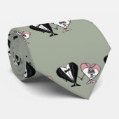 おもしろいなハートのキャラクターの新郎新婦の結婚式 ネクタイ (ロール)