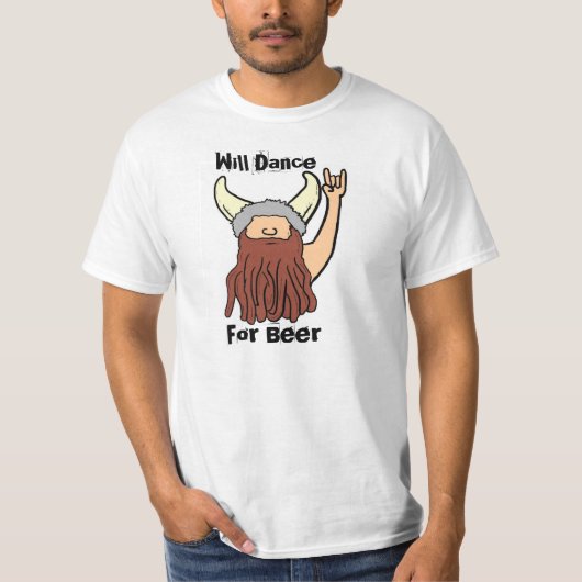 おもしろいなバイキングの価値ティーのビール石のために踊ります Tシャツ (正面)