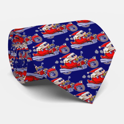 おもしろいなバイクもしくは自転車に乗る人のサンタクロースの休日のタイ ネクタイ (ロール)