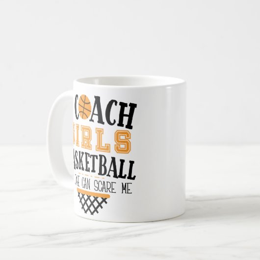 おもしろいなバスケットボールのコーチのコーヒー・マグの女の子のコーチ コーヒーマグカップ (正面左)