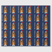 おもしろいなバセットハウンドのクリスマスの包装紙 ラッピングペーパー (フラット)