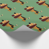 おもしろいなバセットハウンドの原住民の芸術 ラッピングペーパー (角)