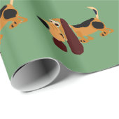 おもしろいなバセットハウンドの原住民の芸術 ラッピングペーパー (ロールコーナー)