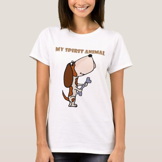 おもしろいなバセットハウンドの精神動物 Tシャツ (正面)