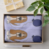 おもしろいなバセットハウンドの誕生日のティッシュペーパー 薄葉紙 (ギフト)