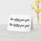 おもしろいなバナナのバースデー・カード-より古いの、よりよいの カード (黄色い花)