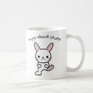 おもしろいなバニーのマグの怒っているかわいいバニーウサギのマグ コーヒーマグカップ