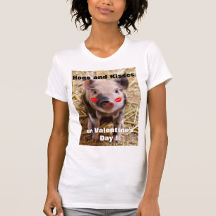 おもしろいなバレンタインデーのかわいくおもしろいなコブタ Tシャツ