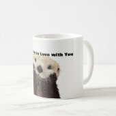 おもしろいなバレンタインデーのカワウソ コーヒーマグカップ (正面右)