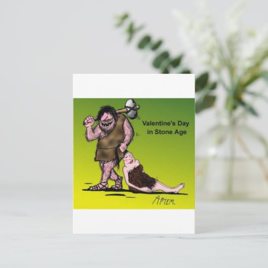 おもしろいなバレンタインデーの漫画 シーズンポストカード (スタンド正面)