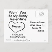 おもしろいなバレンタインデーの黒く及び白いハートの郵便はがき シーズンポストカード (裏面)