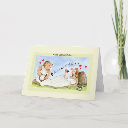 おもしろいなバレンタインデーは愛音楽ワインを梳きます シーズンカード (正面)