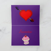 おもしろいなバレンタインw/Bassetは、ハート、及びカップケーキ追跡します シーズンカード (内部)