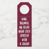 おもしろいなバーの引用文のワイン ボトルネックタグ (正面)