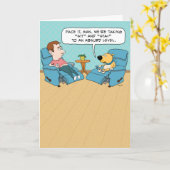 おもしろいなバースデー・カード: 坐らせ、とどまって下さい カード (黄色い花)