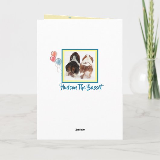 おもしろいなバースデー・カードW/Bassetの猟犬の雨 カード (裏面)