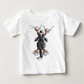 おもしろいなバーニーズ・マウンテン・ドッグの漫画のTシャツ ベビーTシャツ (正面)