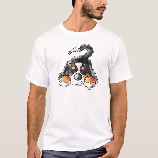 おもしろいなバーニーズ・マウンテン・ドッグの漫画 Tシャツ (正面)