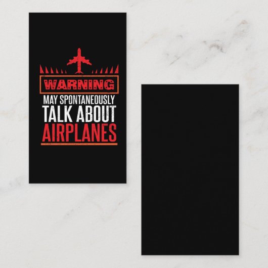 おもしろいなパイロットおよび航空機のギフト 名刺 (正面/裏面)