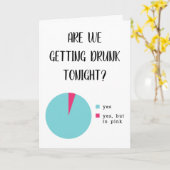 おもしろいなパイ・チャートの飲まれた第21誕生日 カード (黄色い花)