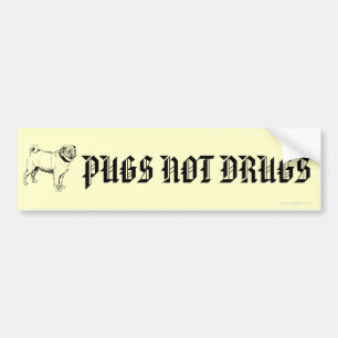 おもしろいなパグのない薬剤のパグ犬のバンパーステッカー バンパーステッカー