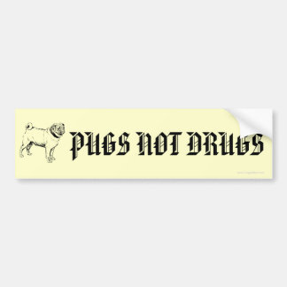 おもしろいなパグのない薬剤のパグ犬のバンパーステッカー バンパーステッカー