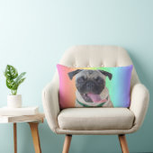 おもしろいなパグのアメリカ人のMoJoのLumbarの枕 ランバークッション (椅子)