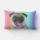 おもしろいなパグのアメリカ人のMoJoのLumbarの枕 ランバークッション (裏面)